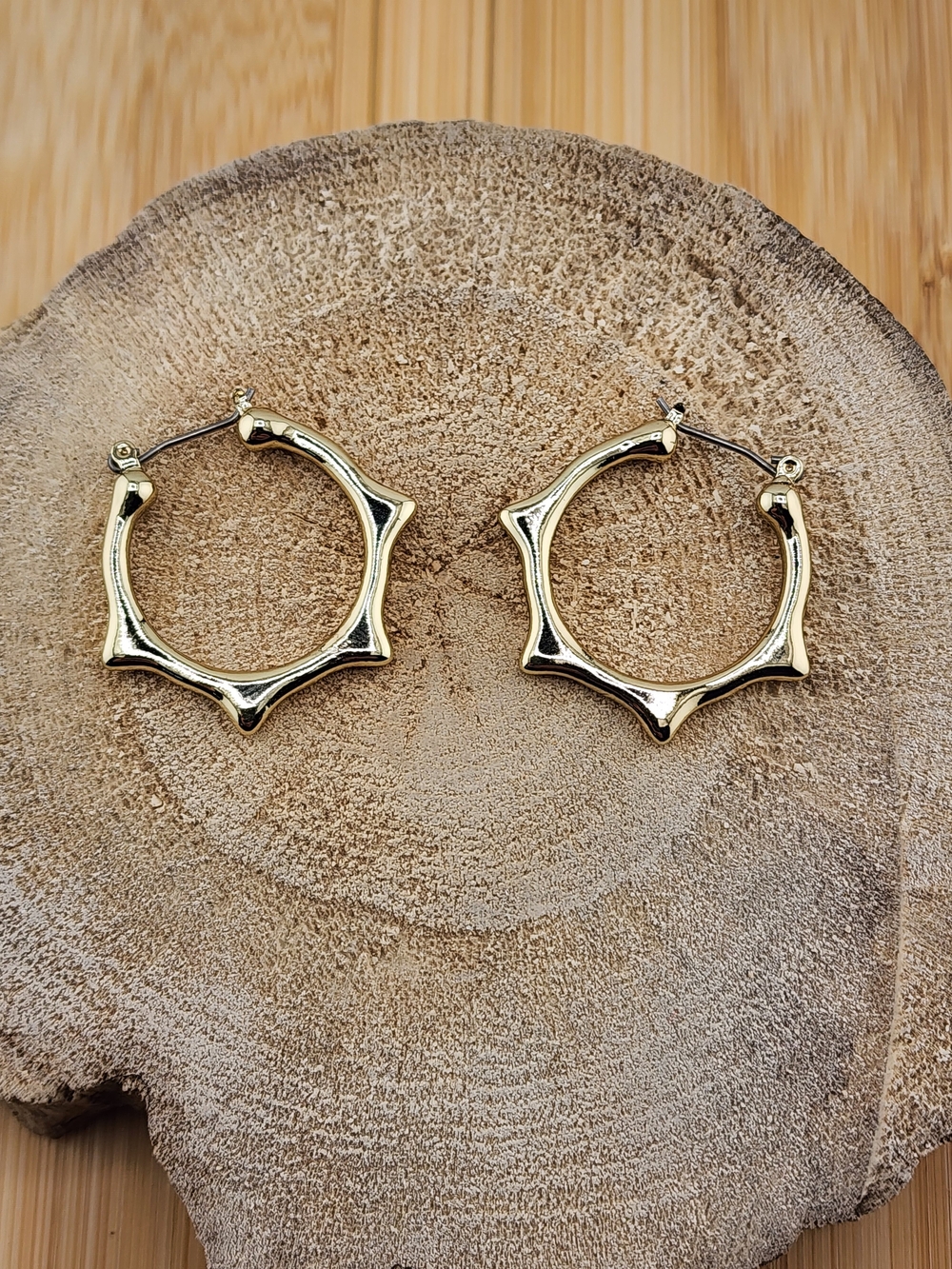 Gold-Tone Spiked Hoop Earrings - Women's Fashion Jewelry